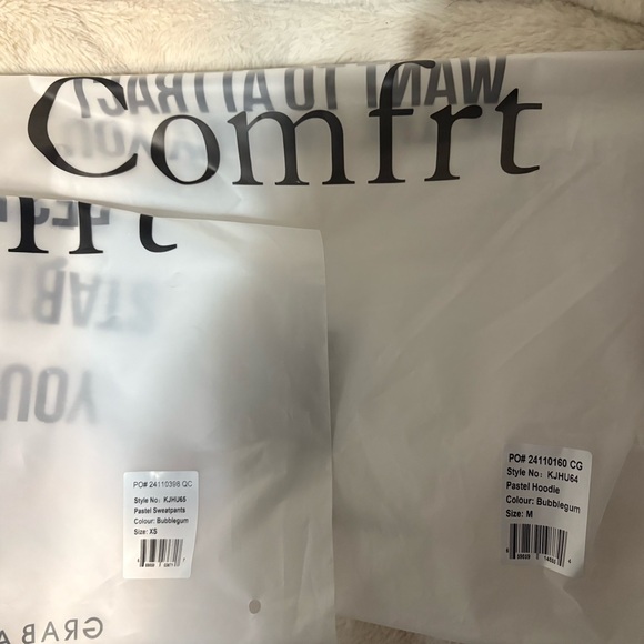 Comfrt hoodie and sweats- Pastel collection. Bubblegum color - Picture 2 of 2